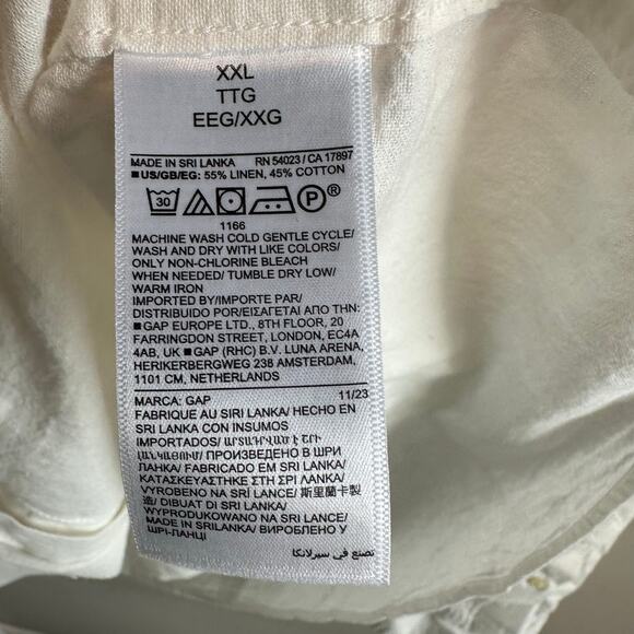 Gap Factory Linen-Blend Shirt in Standard Fit New Off White XXL New - Picture 7 of 10